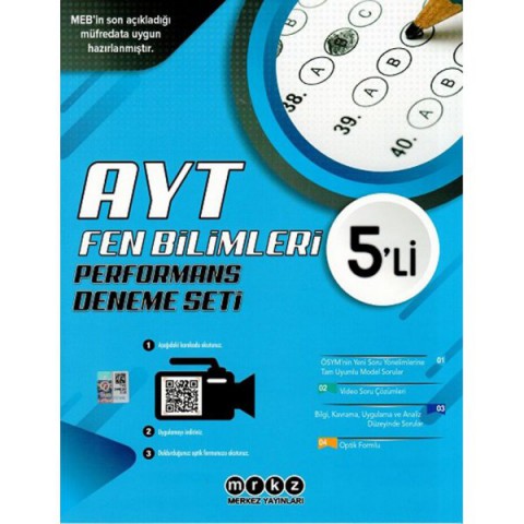Merkez Yayınları Ayt Fen Bilimleri Özel 5 Li Performans Deneme Seti